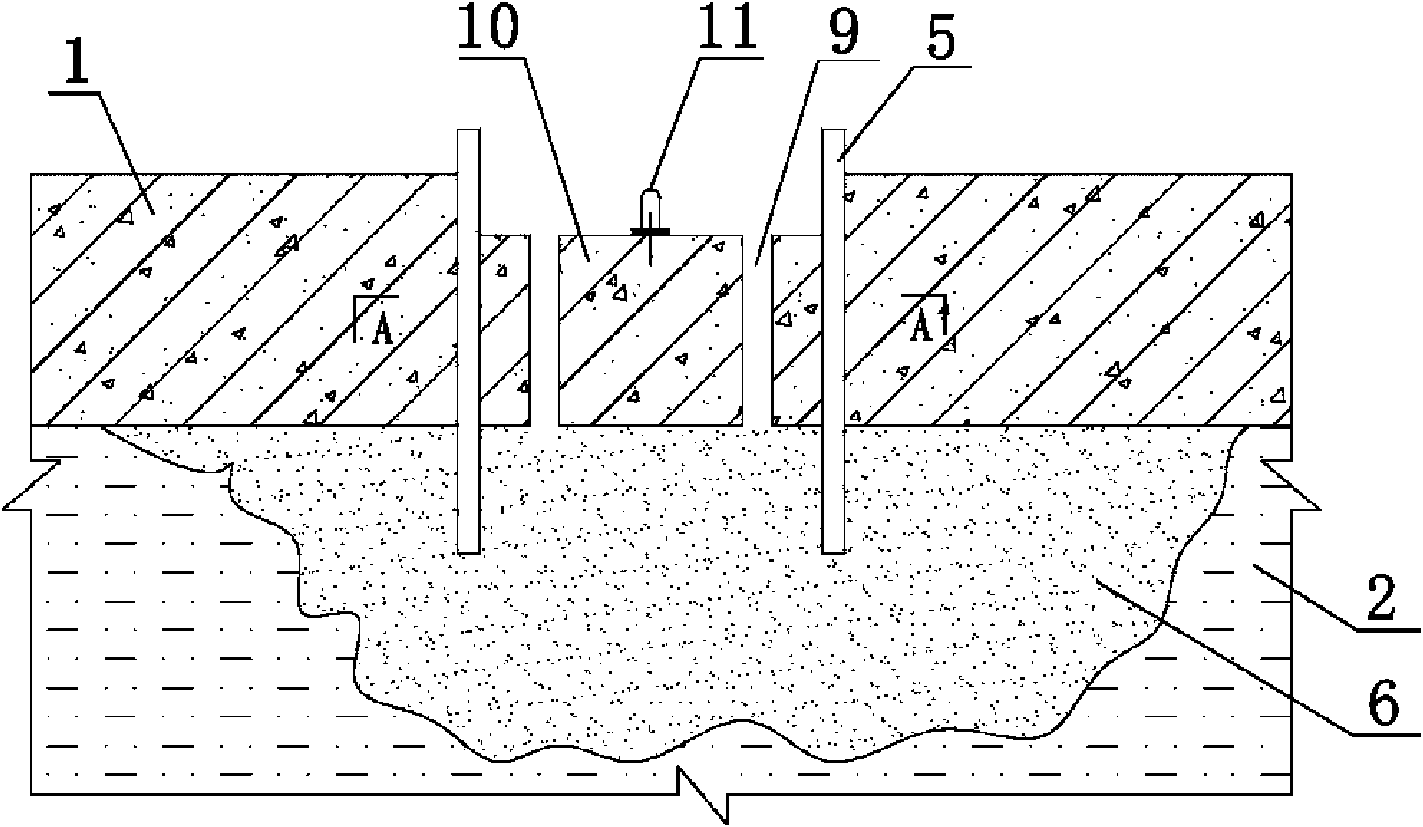 Method for reinforcing base with bored pile in the underground structure of high groundwater level