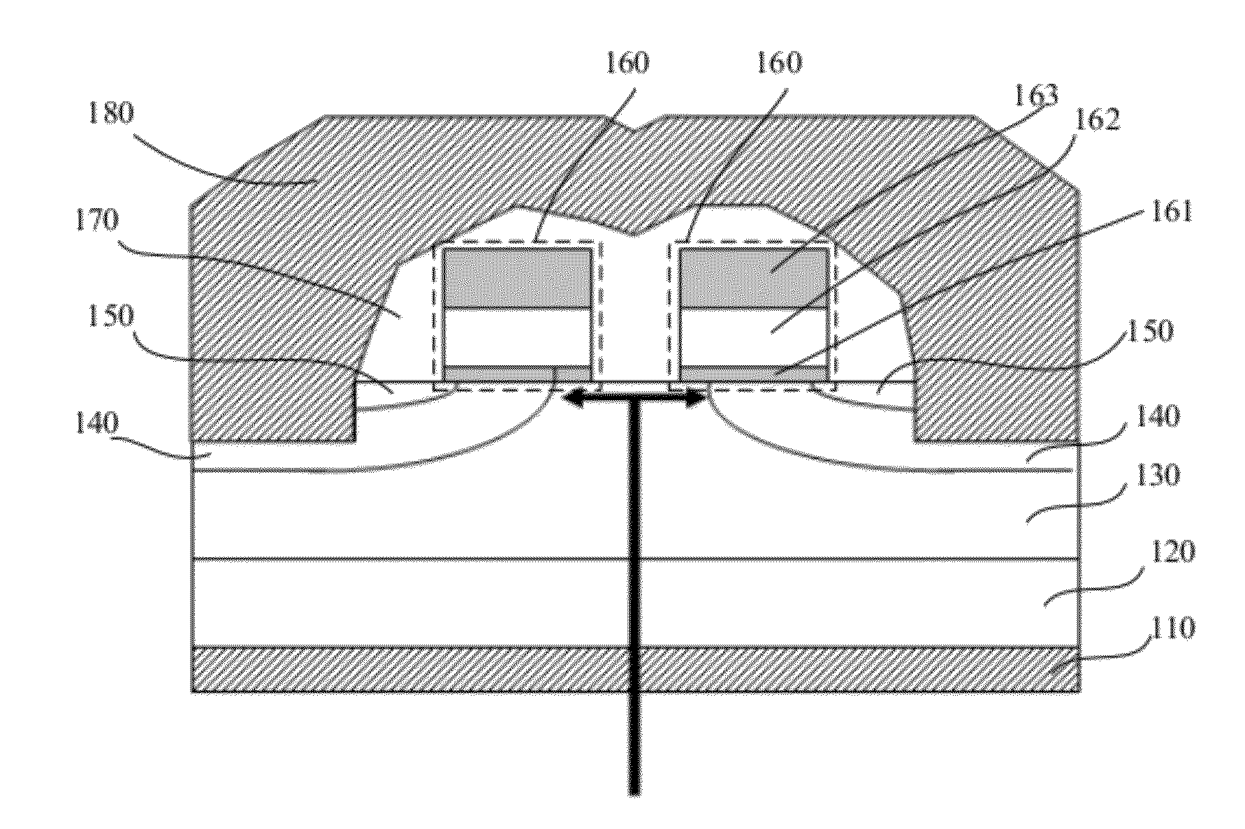 Structures for power transistor and methods of manufacture