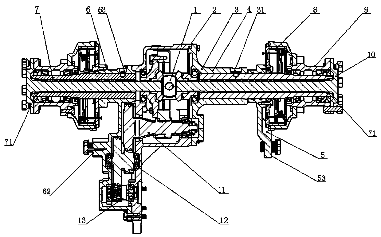 Transmission system of alternating-current storage-battery electric forklift truck