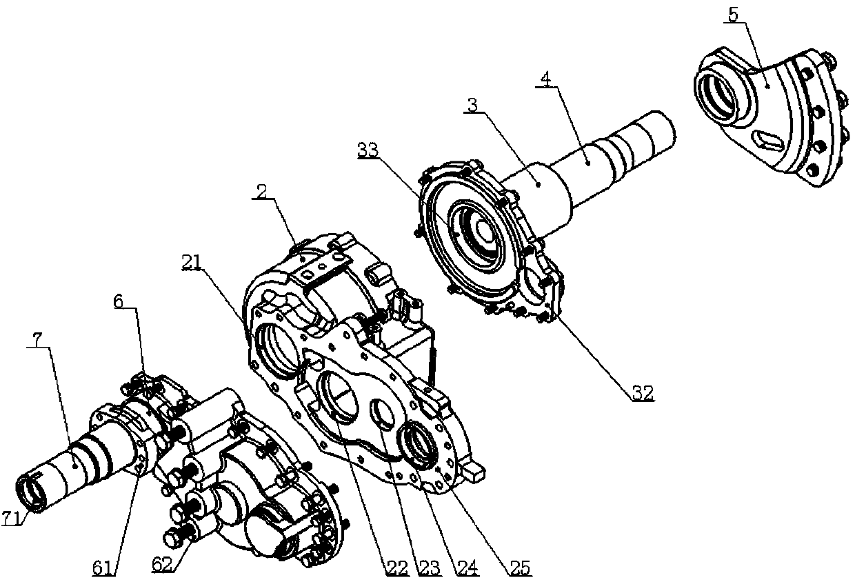 Transmission system of alternating-current storage-battery electric forklift truck