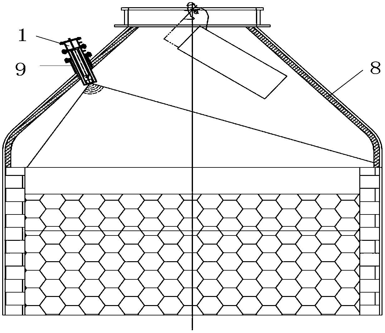 3D imaging device, monitoring system and monitoring method for blast furnace charging surface radar scanning