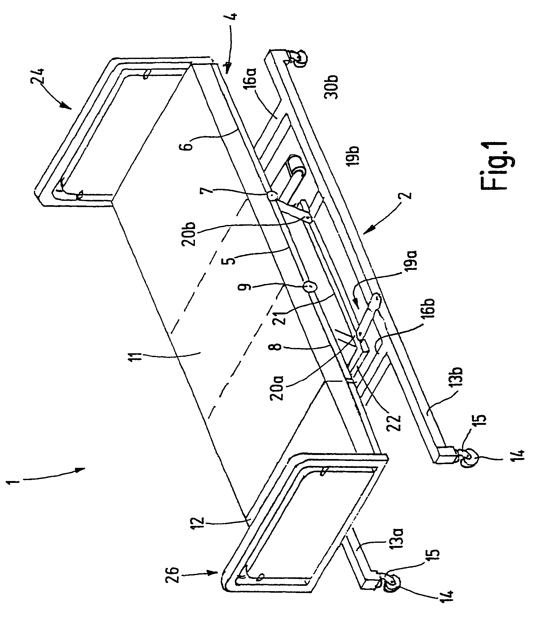 Rotating bed with improved stability