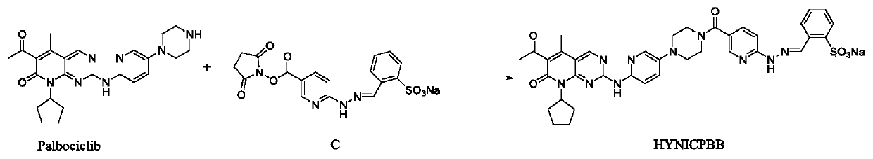 Technetium-99m-labeled hynic-containing palbociclib derivatives, preparation method and application