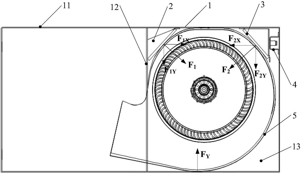 Fan volute mounting structure and air conditioner