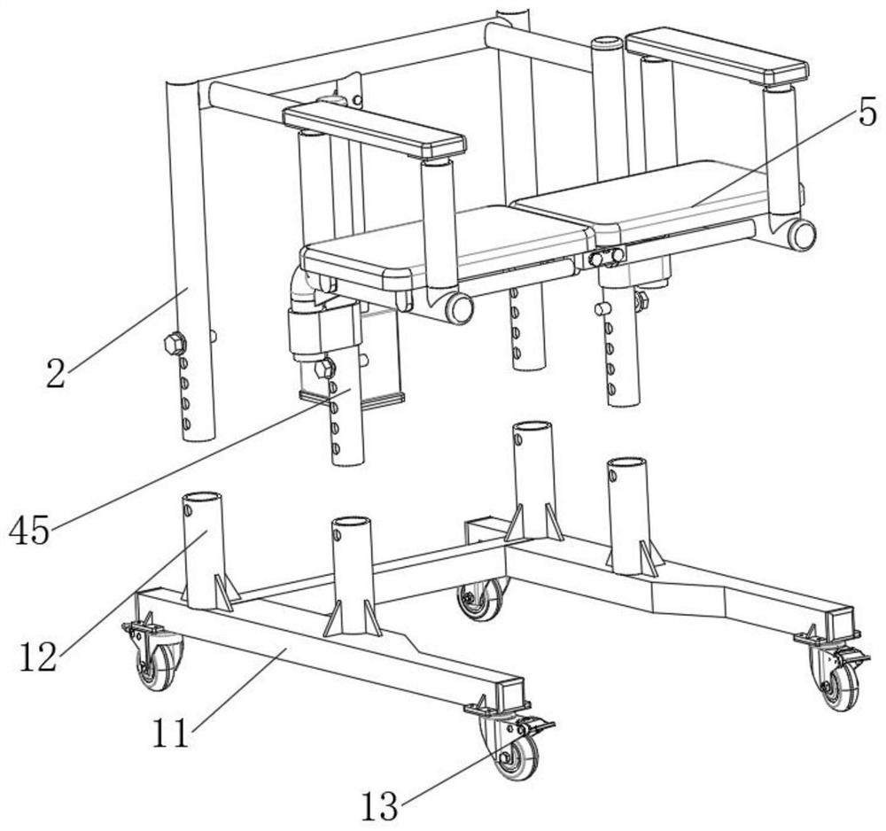 Walking aid for exercise of hip joint range of motion in orthopedics department