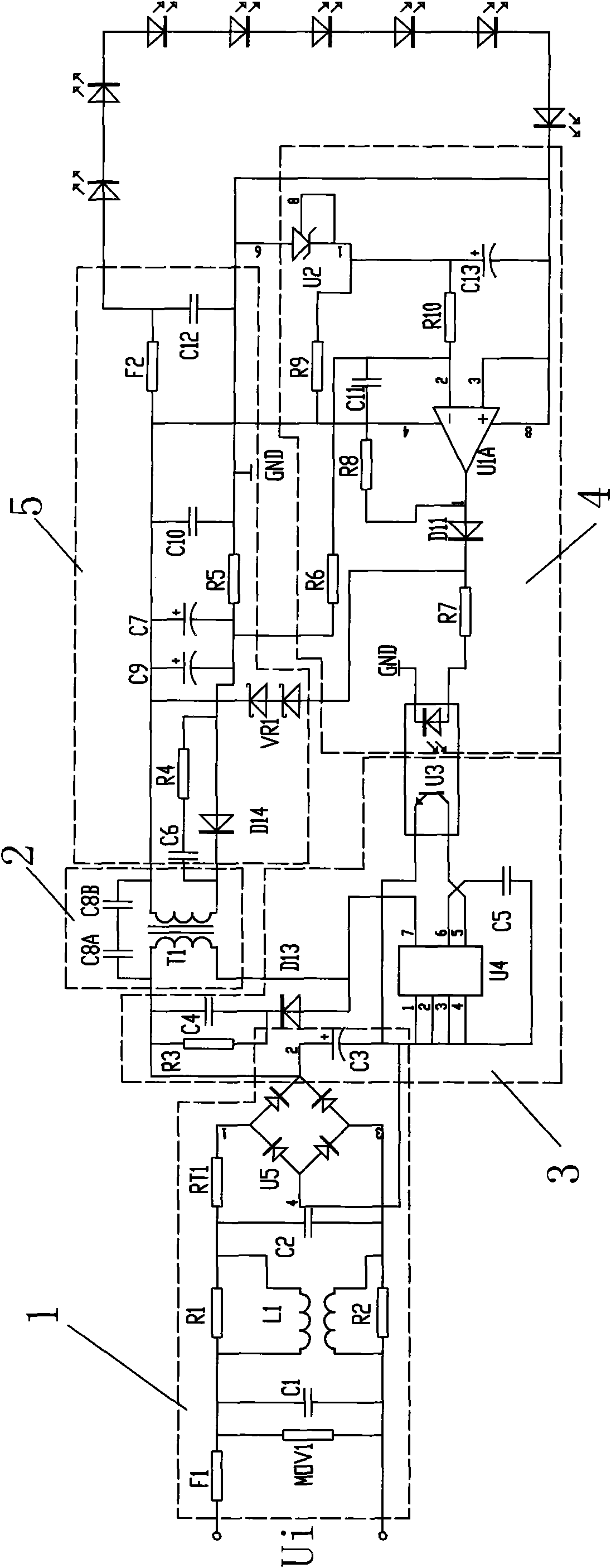 High-power LED lamp control circuit