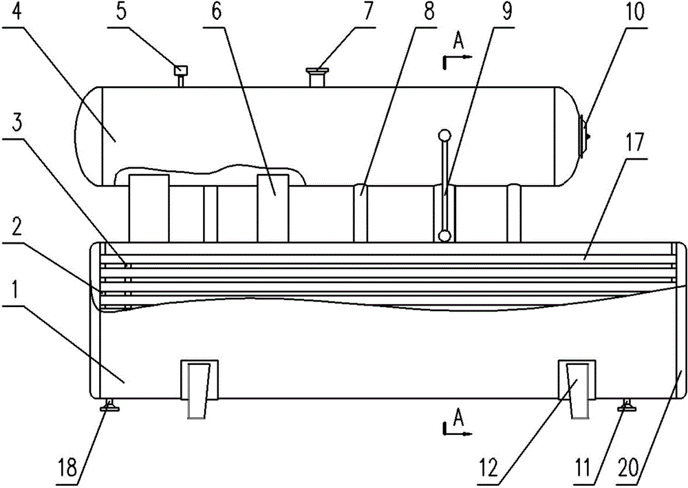 Partial jet flow small circulating ratio pipe casing type high temperature waste heat steam boiler