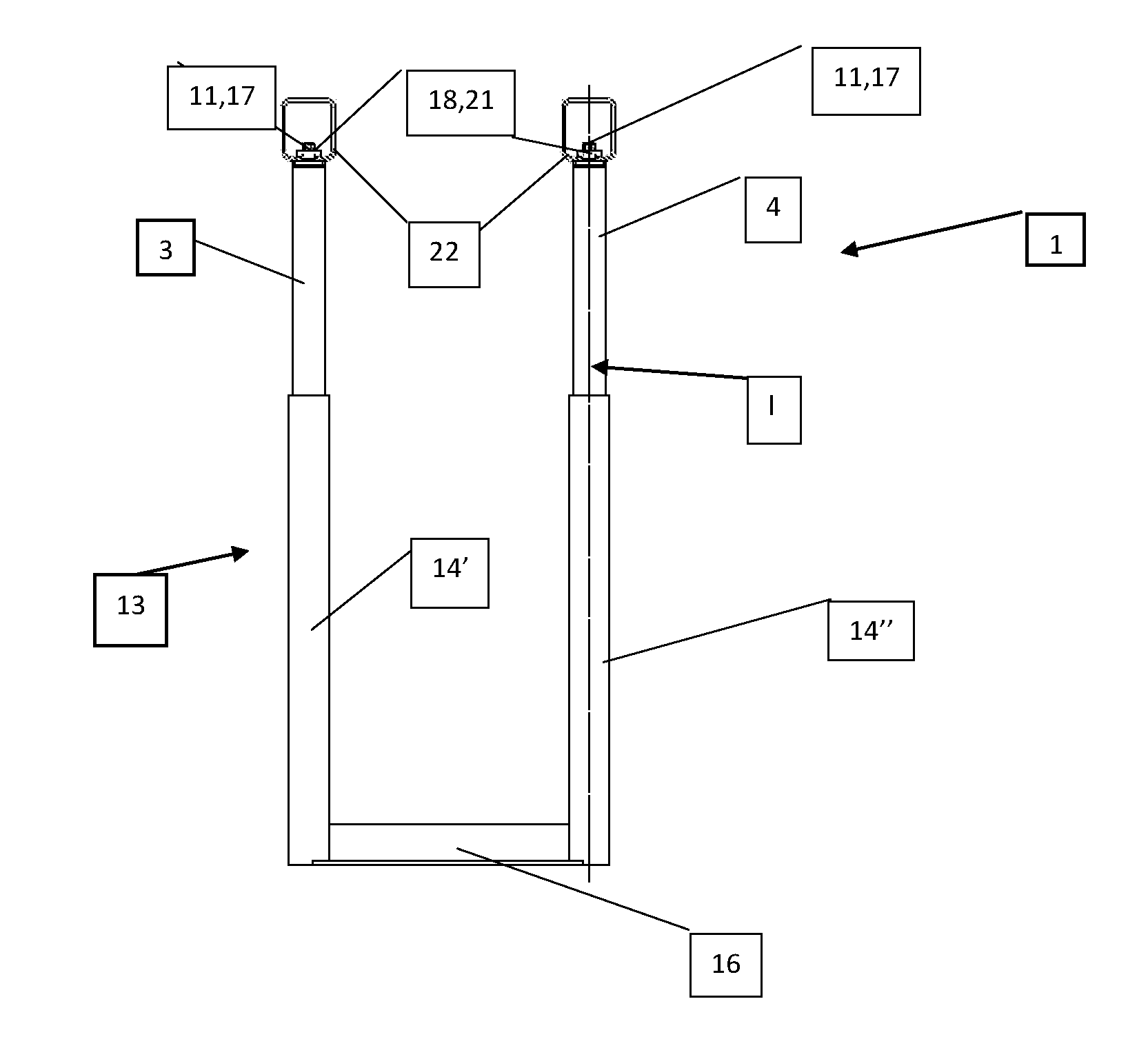 Mounting device for installation against a substantially horizontal surface and use thereof