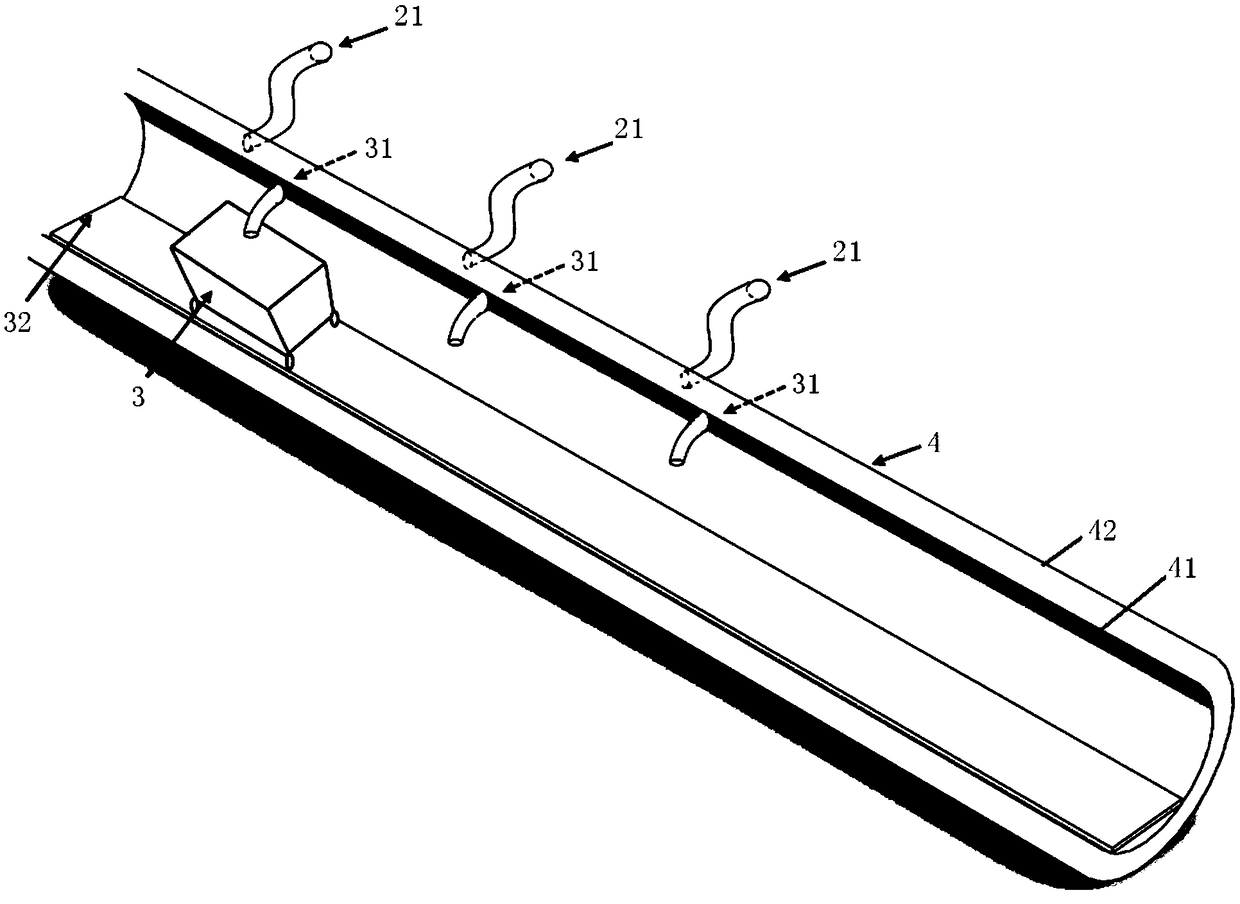 A combined conveying system for aluminum electrolysis high temperature flue gas and aluminum cladding