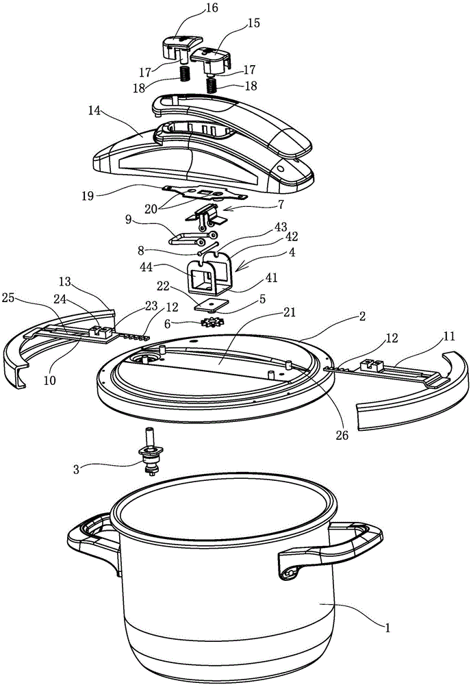 Improved opening-closing structure of clamp pressure cooker