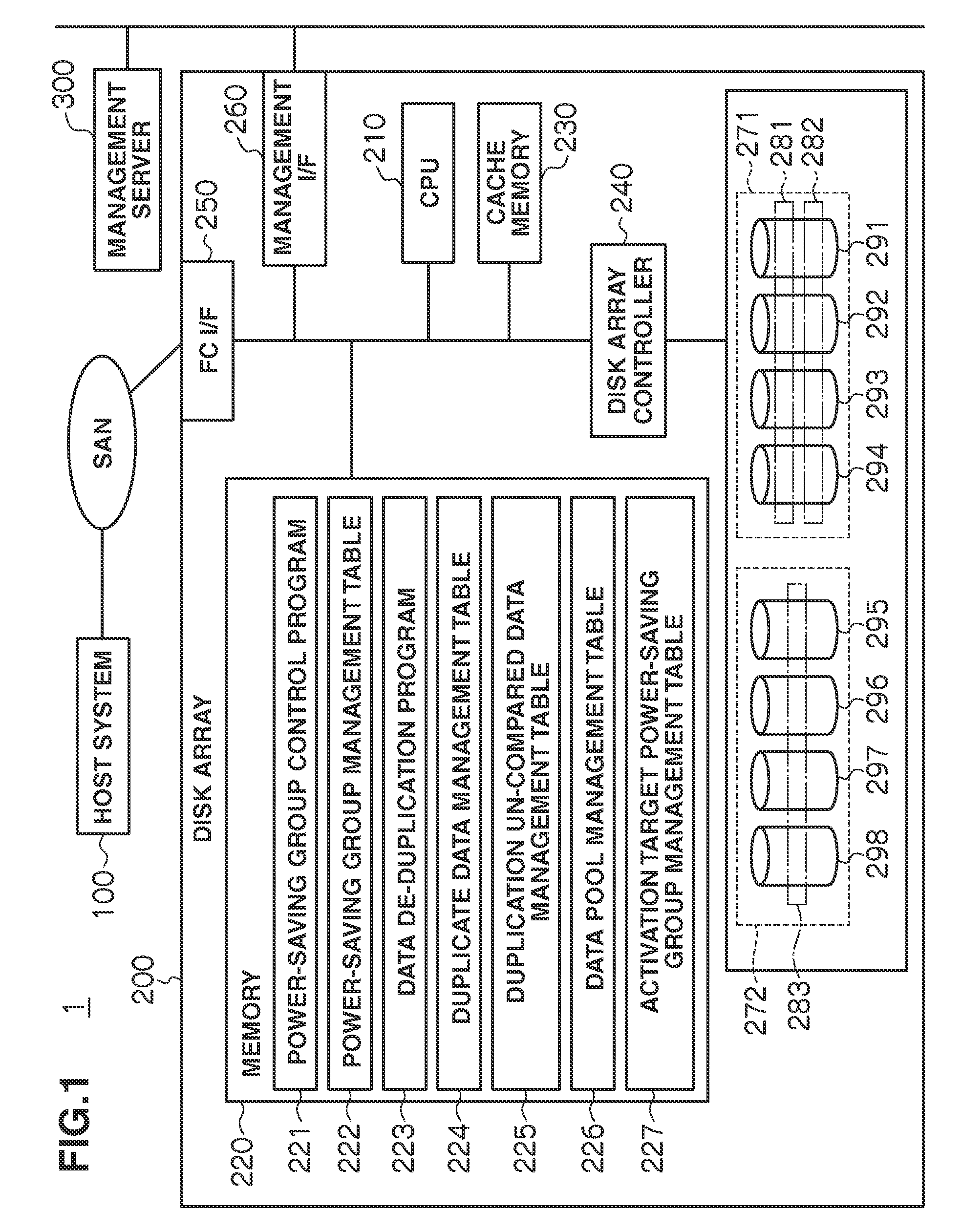 Storage system and power consumption reduction method for the same