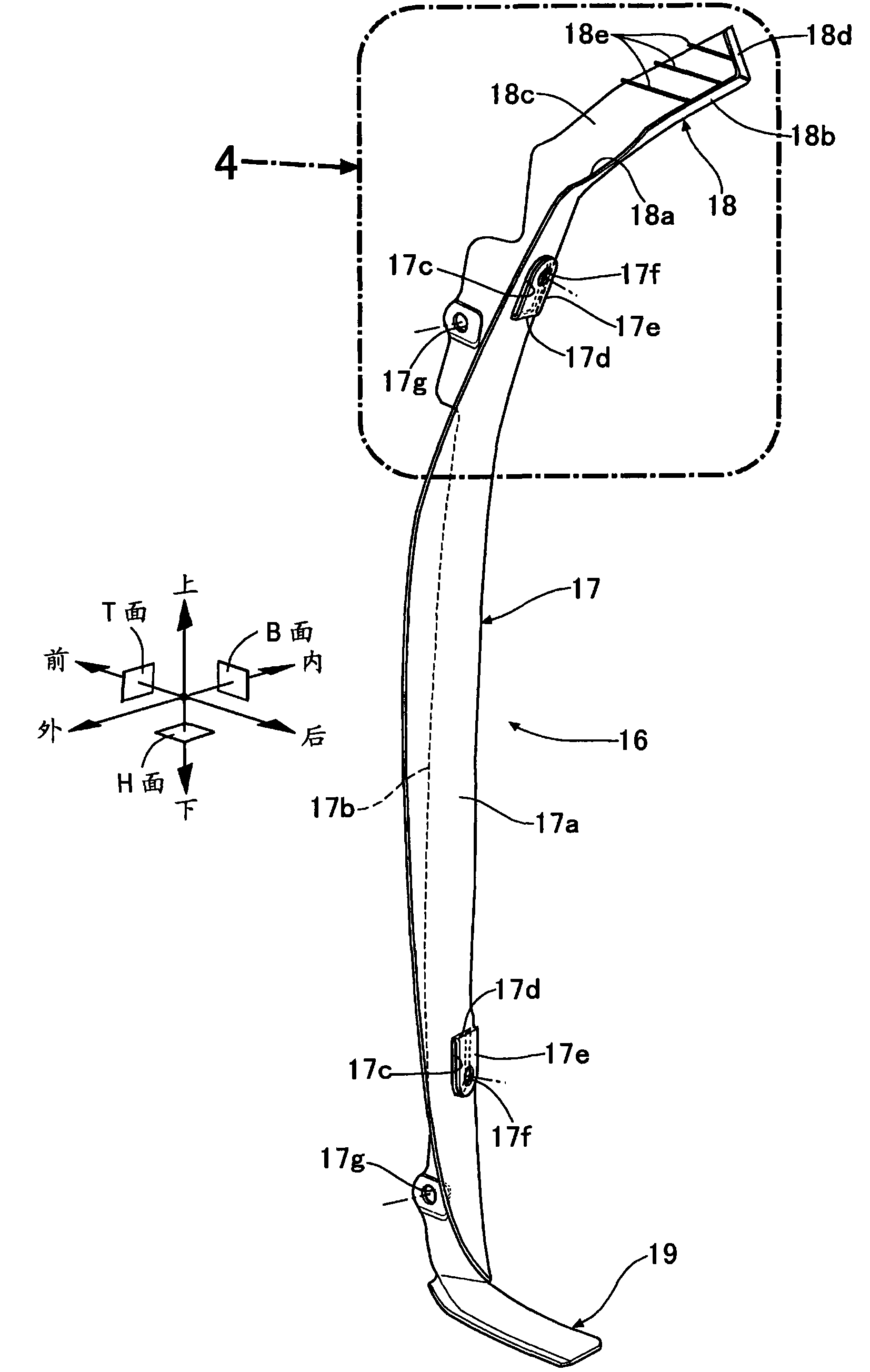 Vehicle body structure for automobile