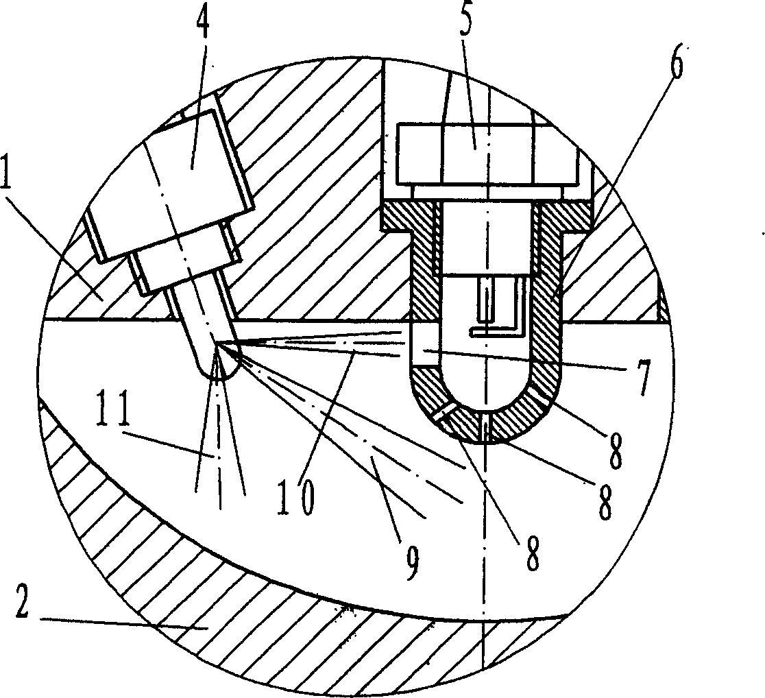 Burning system of spark plug ignition room