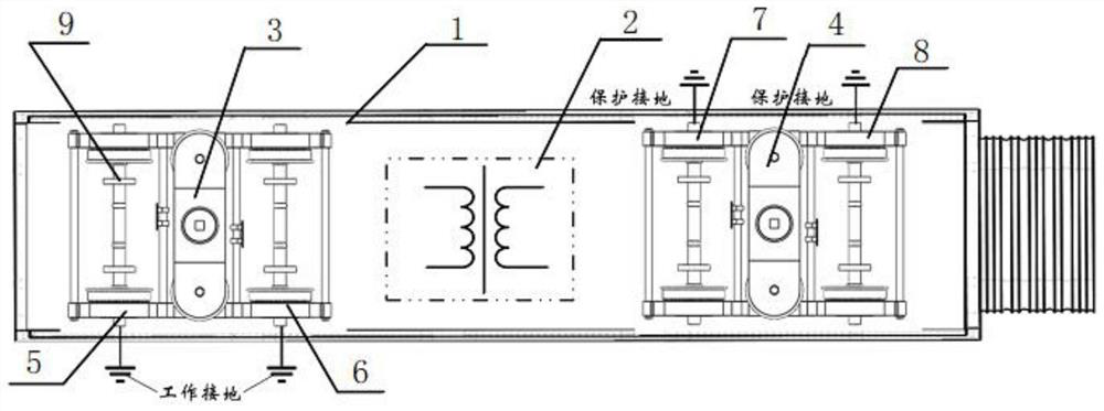 A method for independent distribution of working and safety grounding suitable for high-speed trains