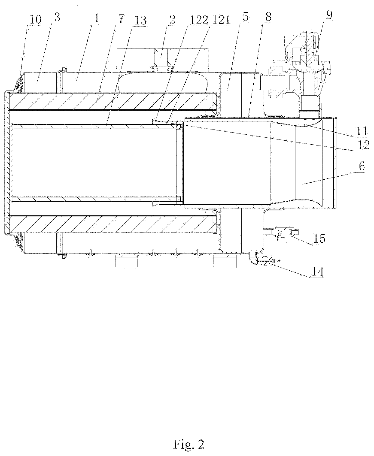 Self-cleaning air filter and control system thereof