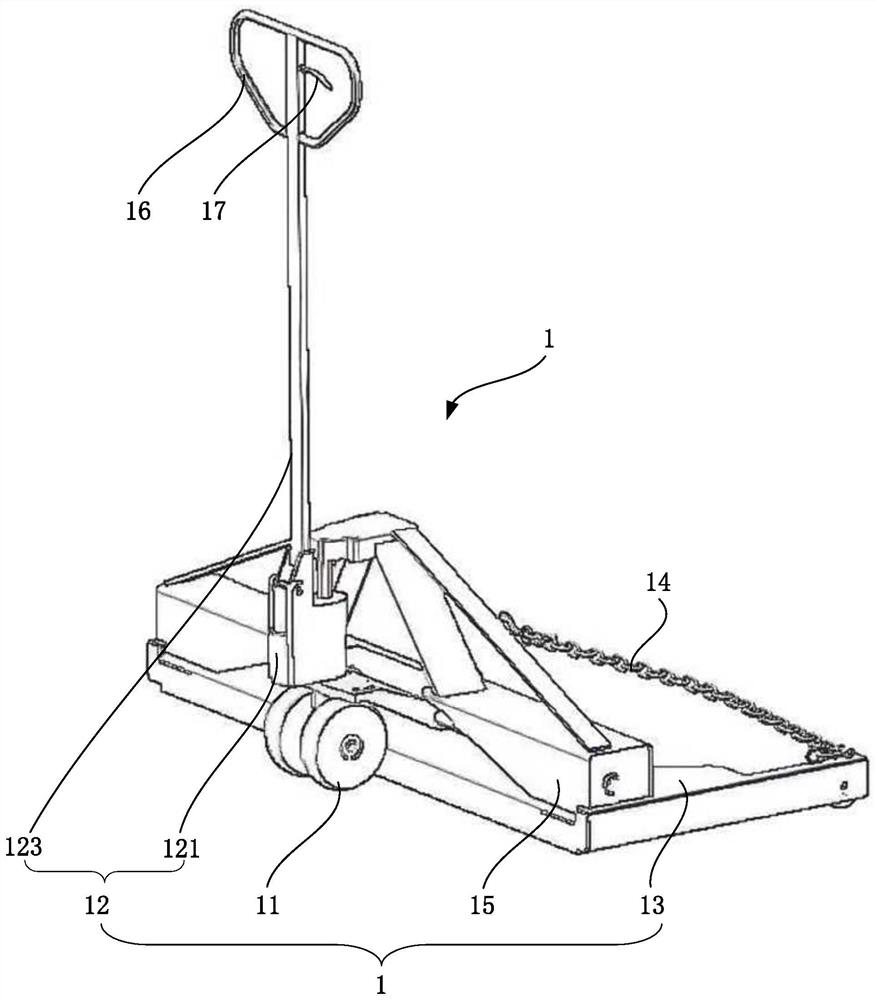 Logistics vehicle handling device