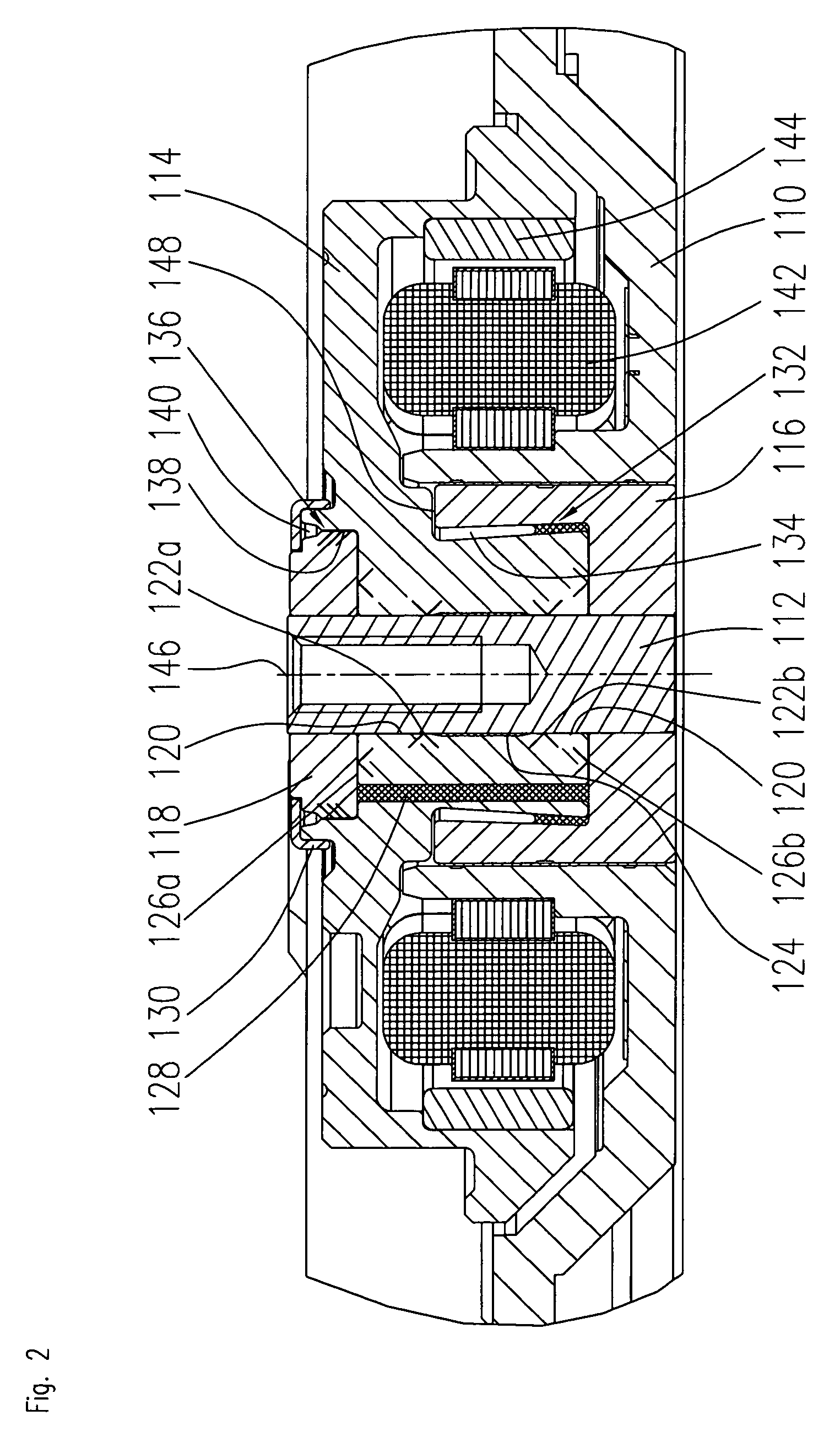 Spindle motor having a fluid dynamic bearing system and a stationary shaft