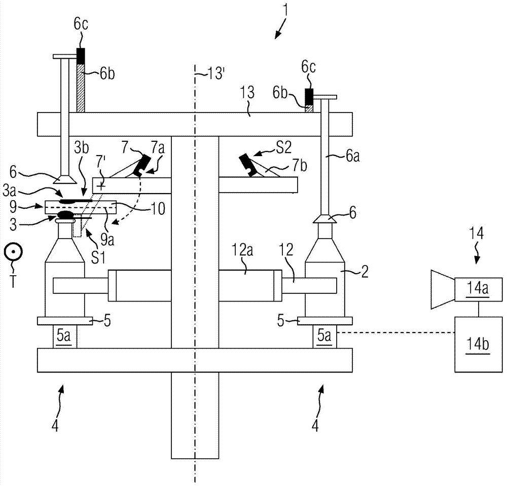 Device and method for providing containers with adhesive labels