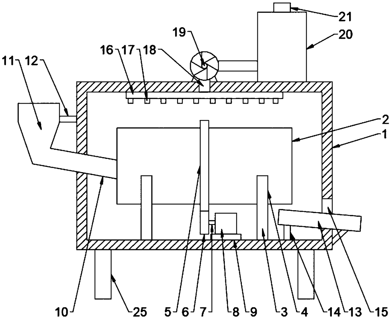 Traditional Chinese medicine slice drying device based on barrel overturning and air drying technology