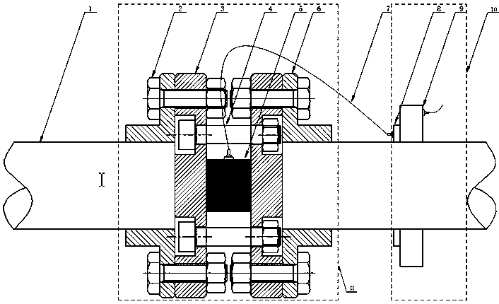 A measuring device for the axial force of a rotating shaft