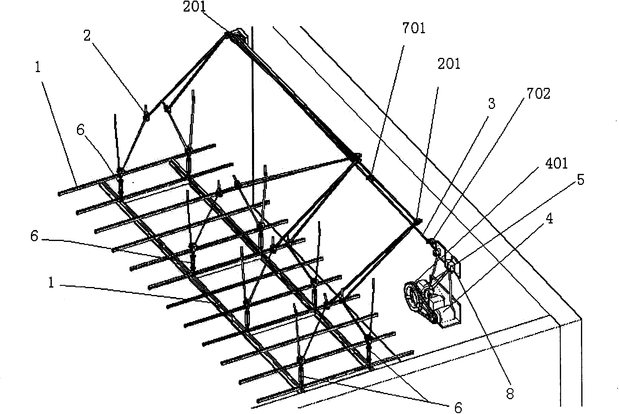 Automatic lifting device for paper cocooning frame