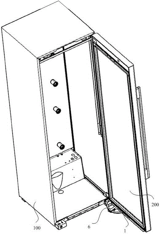 Electronically-controlled type buffer door closer, refrigeration equipment and door body switch control method