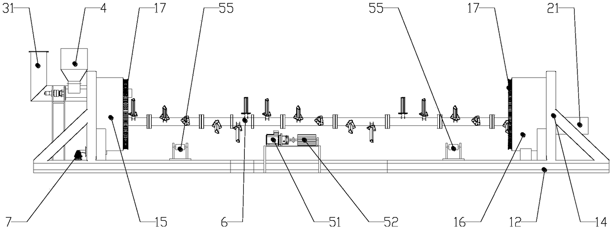 Horizontal type organic fertilizer fermenting system