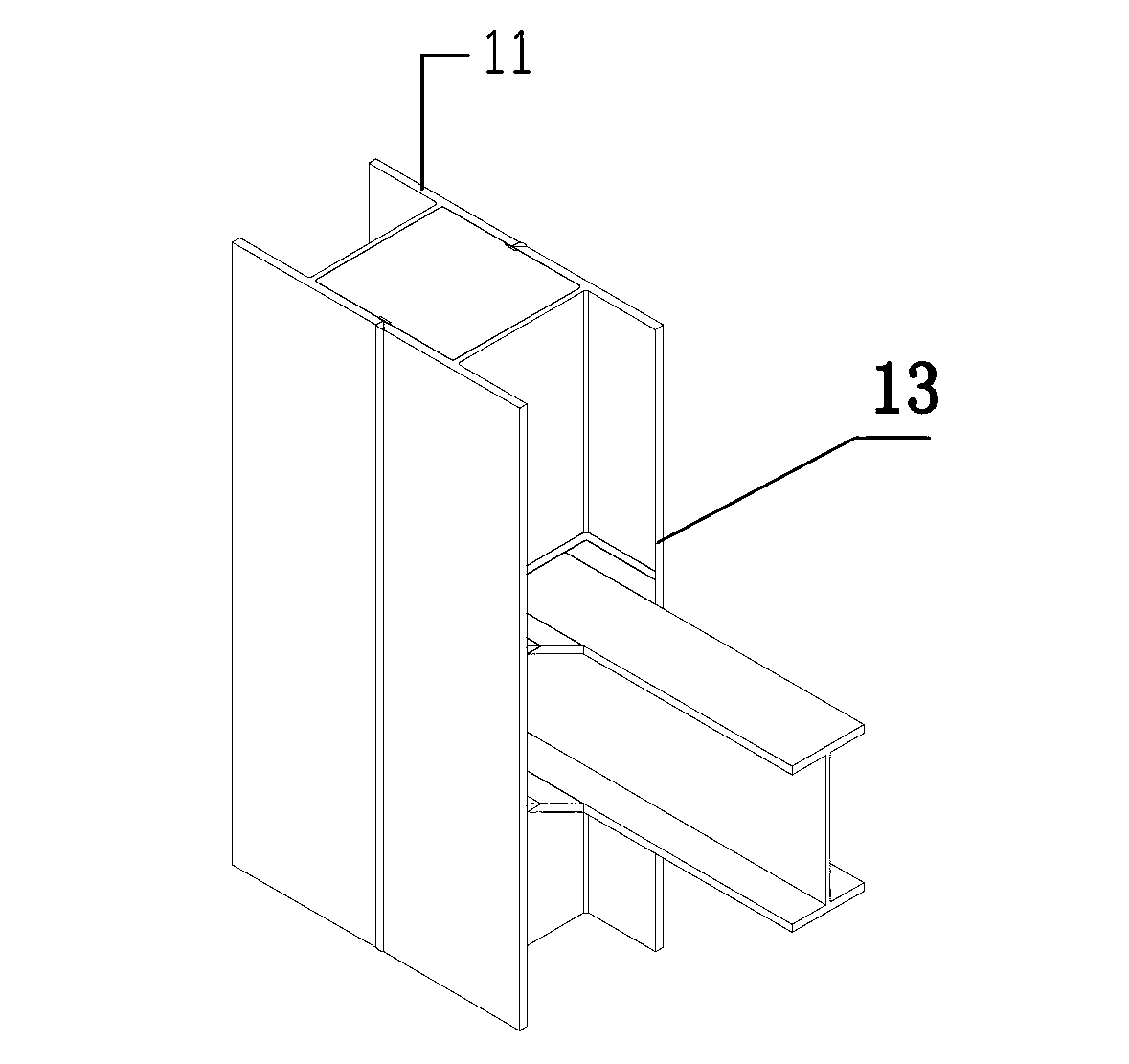 Rigid-connection node of combined steel-pipe concrete column and steel beam