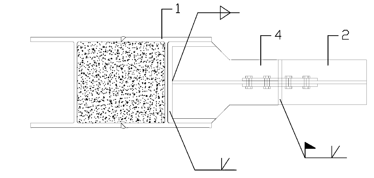 Rigid-connection node of combined steel-pipe concrete column and steel beam