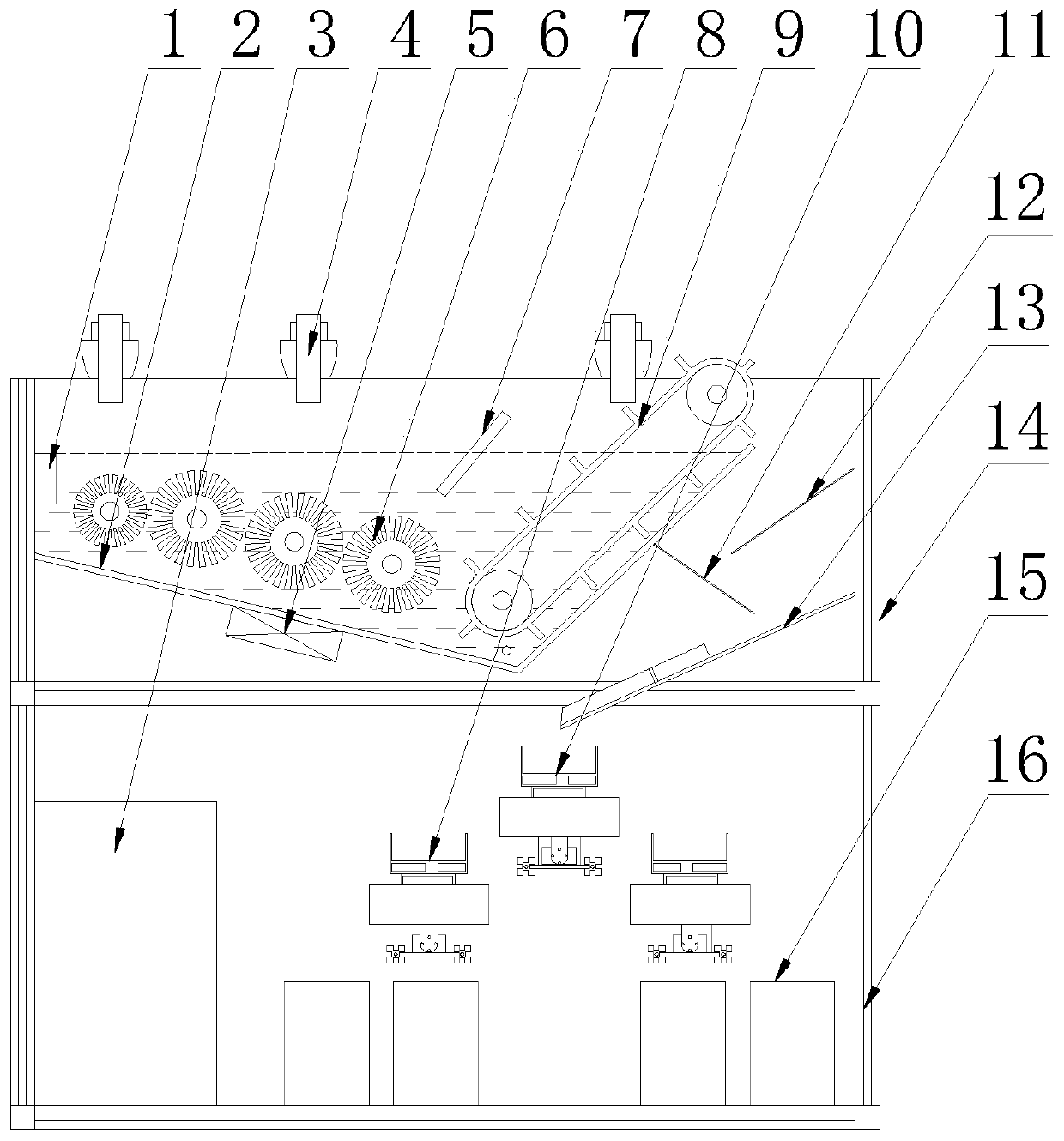 Intelligent integrated crayfish washing and sorting device