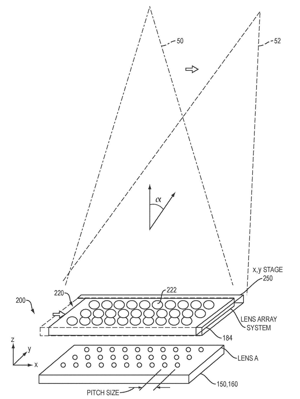 Wide Angle Steering with Phase Array with Wide-Element Spacing and Lens Array