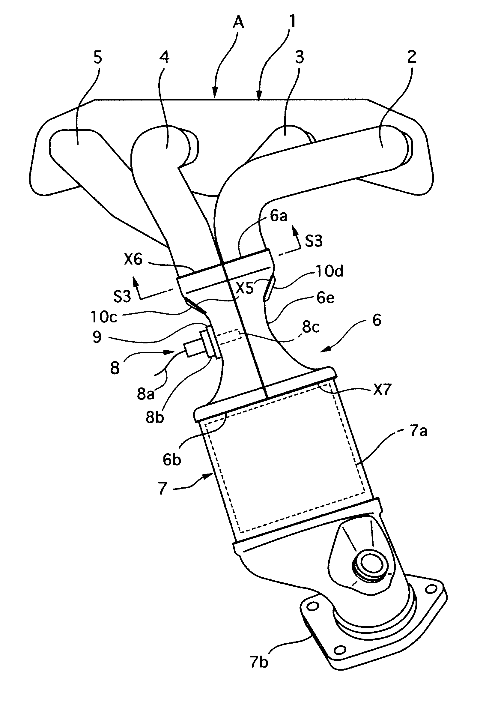 Collecting part structure of exhaust manifold