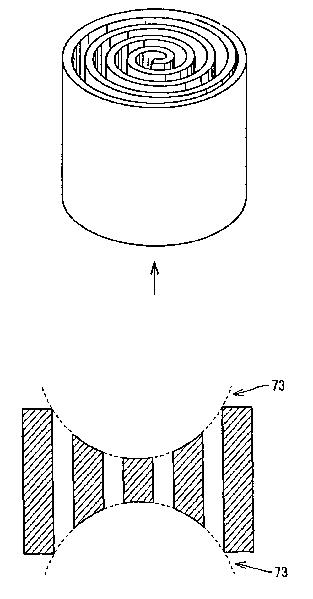 Method of manufacturing protruding-volute contact