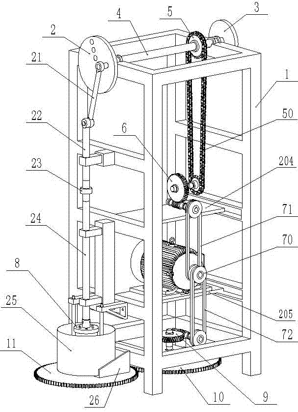 Full-automatic mechanical hammering type meat stuffing preparation machine