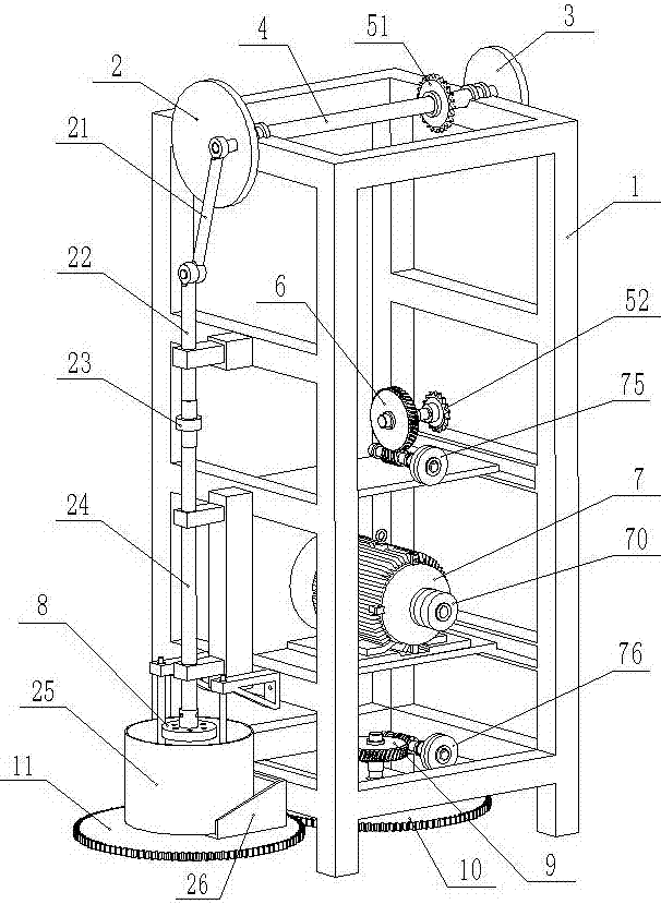 Full-automatic mechanical hammering type meat stuffing preparation machine