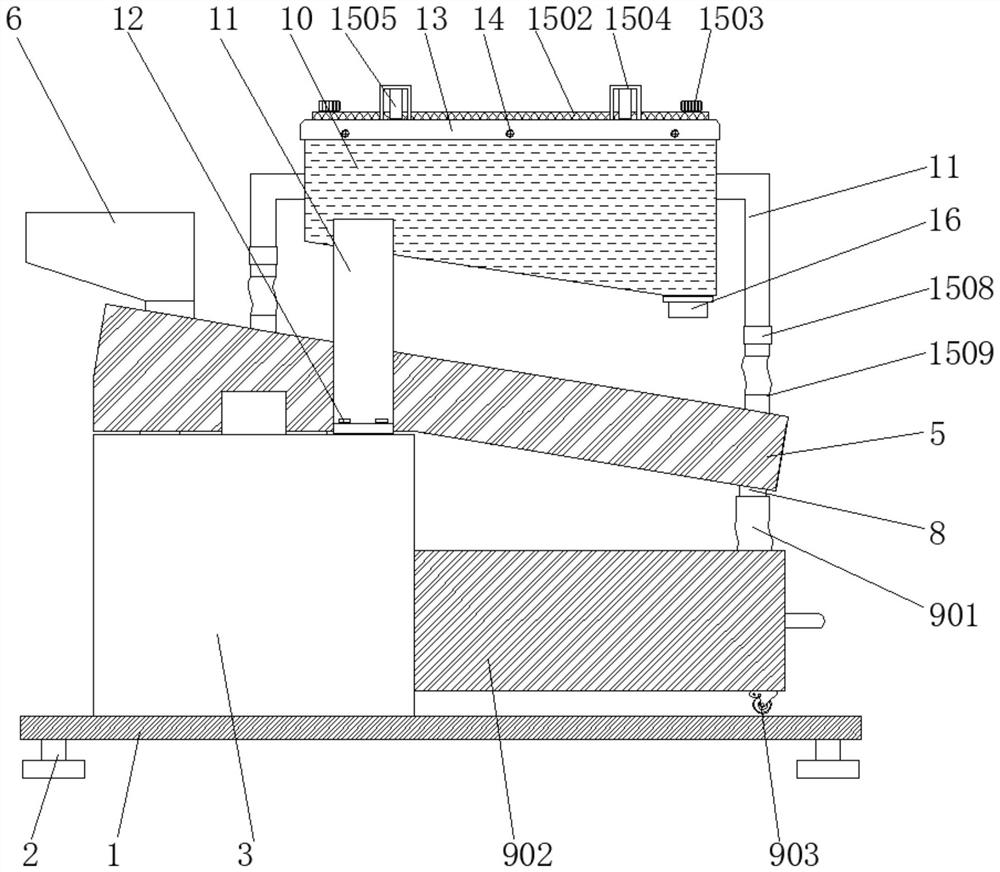 Dust removing device for basalt sand processing production line