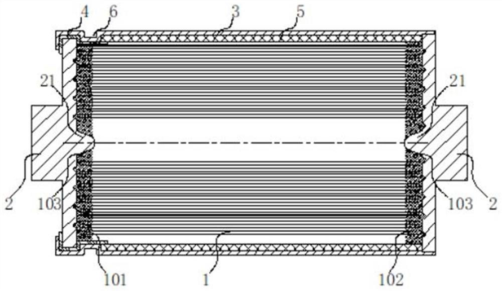 Full-tab lithium battery and preparation method thereof