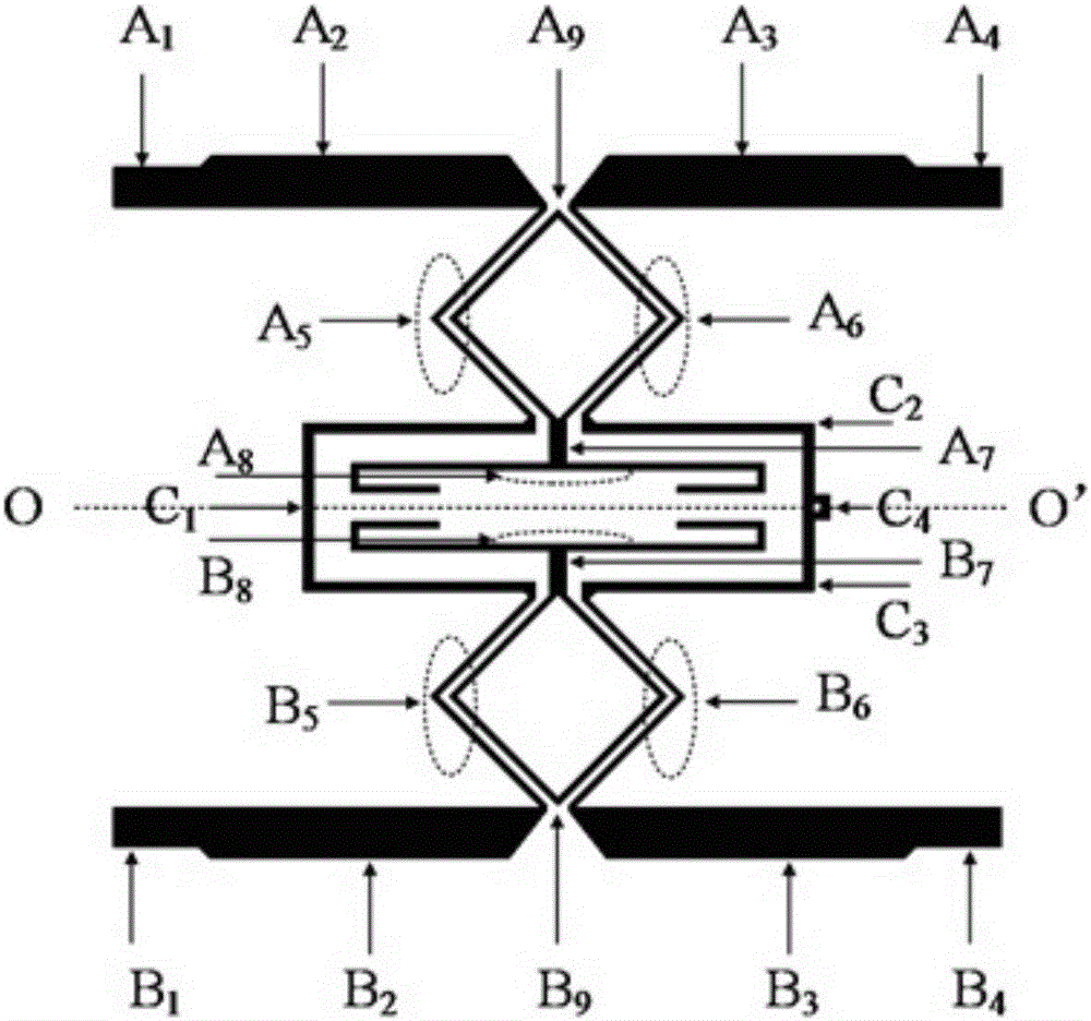 Multi-transmission zero balancing filter using coupling feeder lines to perform loading