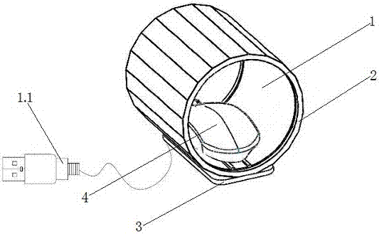 Mouse sterilizing lamp used in internet bar