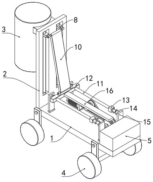 Roadbed leveling and tamping device for road construction