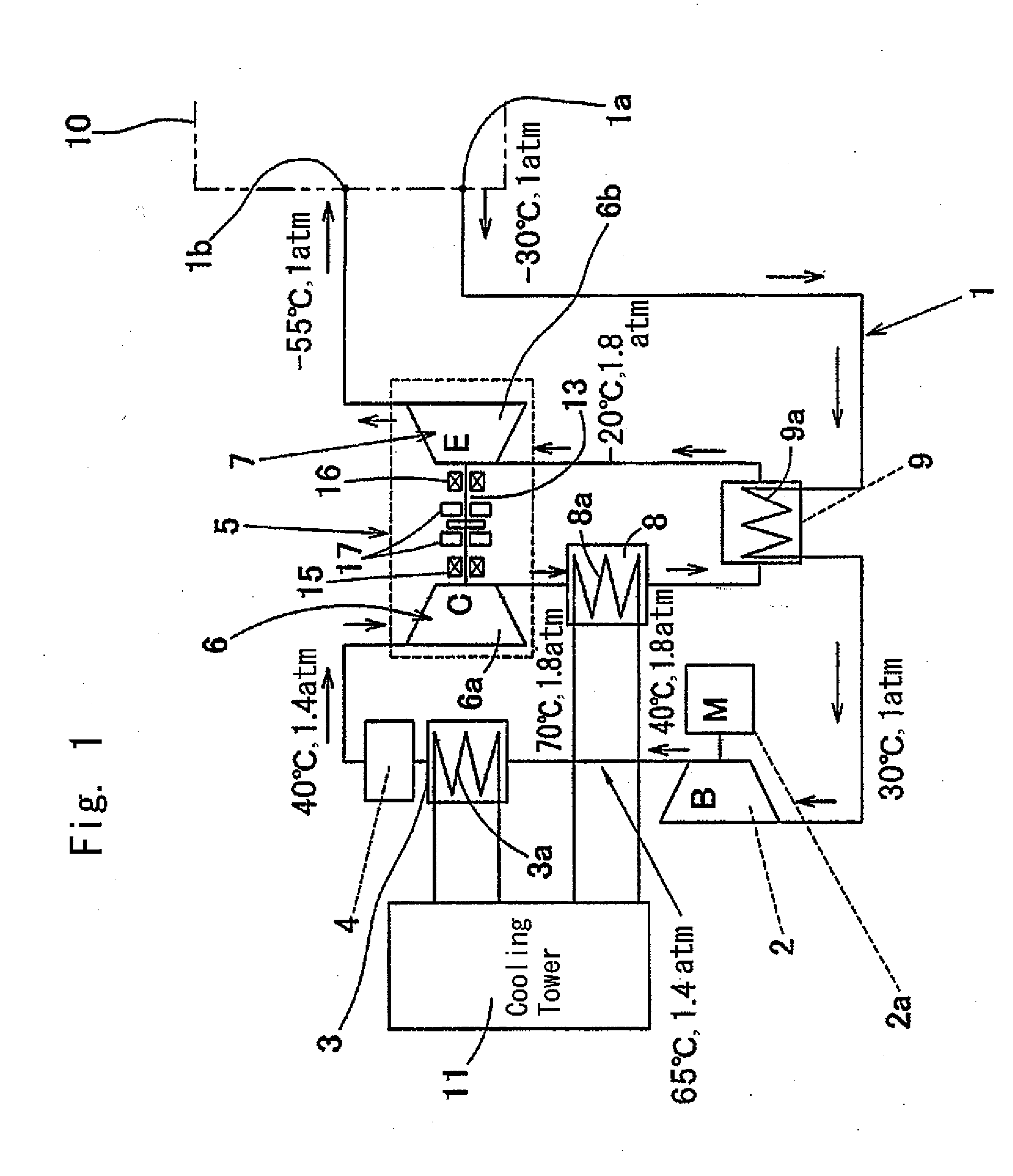 Air cycle refrigerating/cooling system and turbine unit used therefor