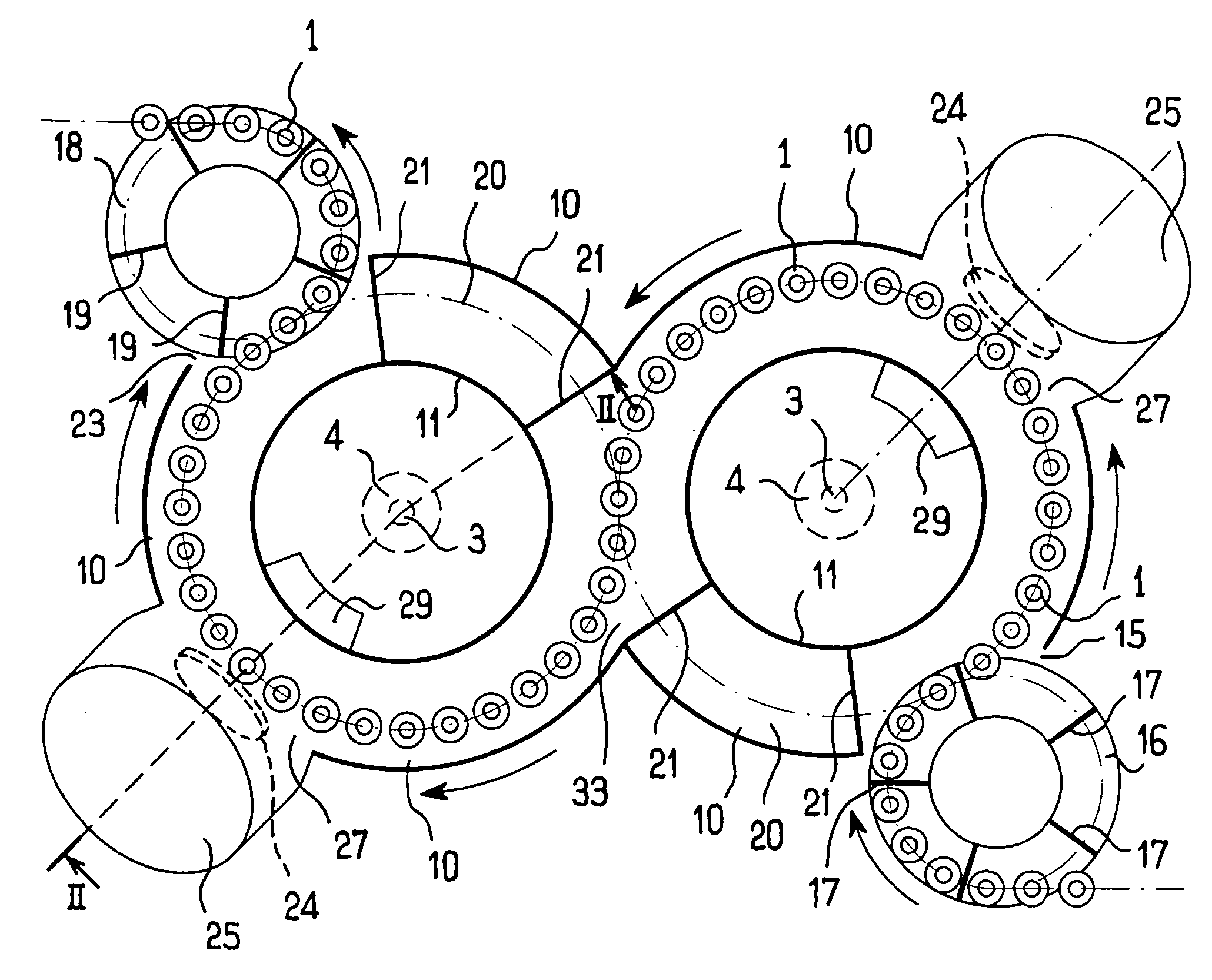 Installation for sterilizing articles by electron bombardment