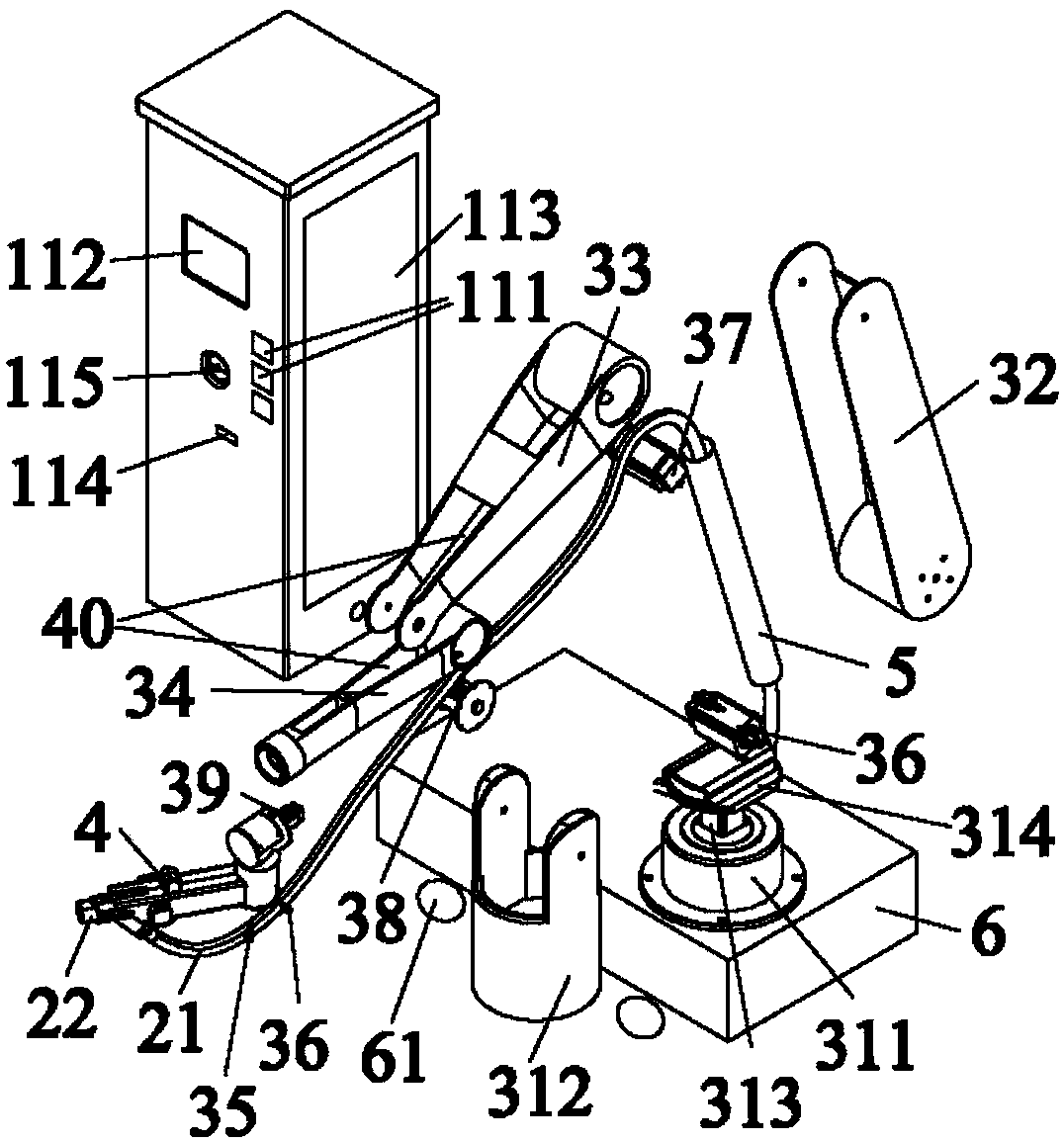 Manipulator type intelligent charge pile