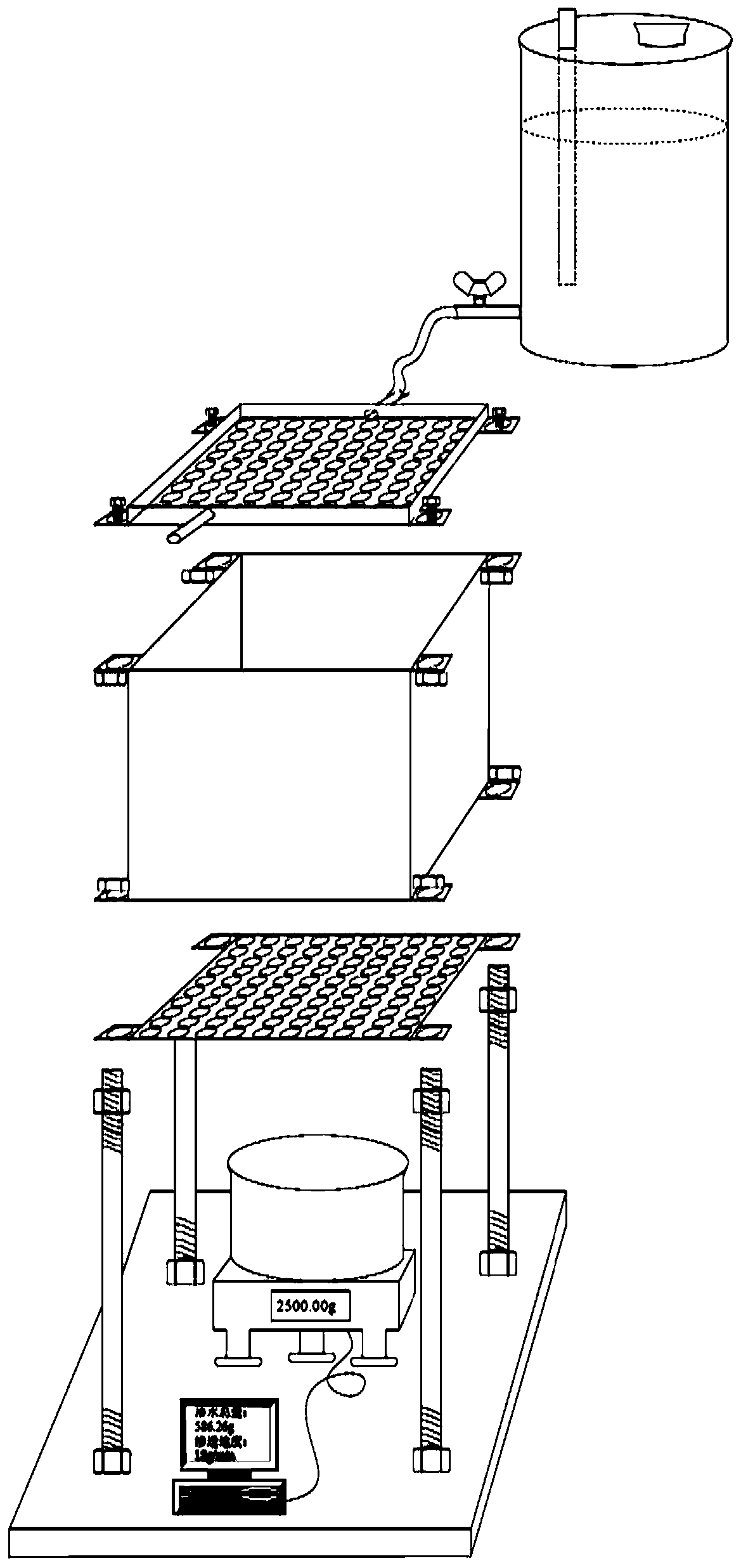 Fine measurement device and method for newly-born plant root system improved soil permeation effect