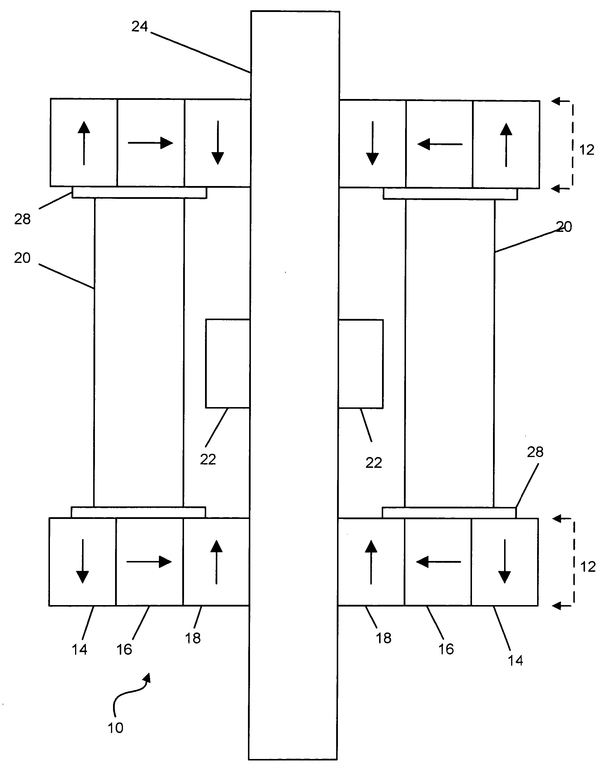 High intensity radial field magnetic array and actuator