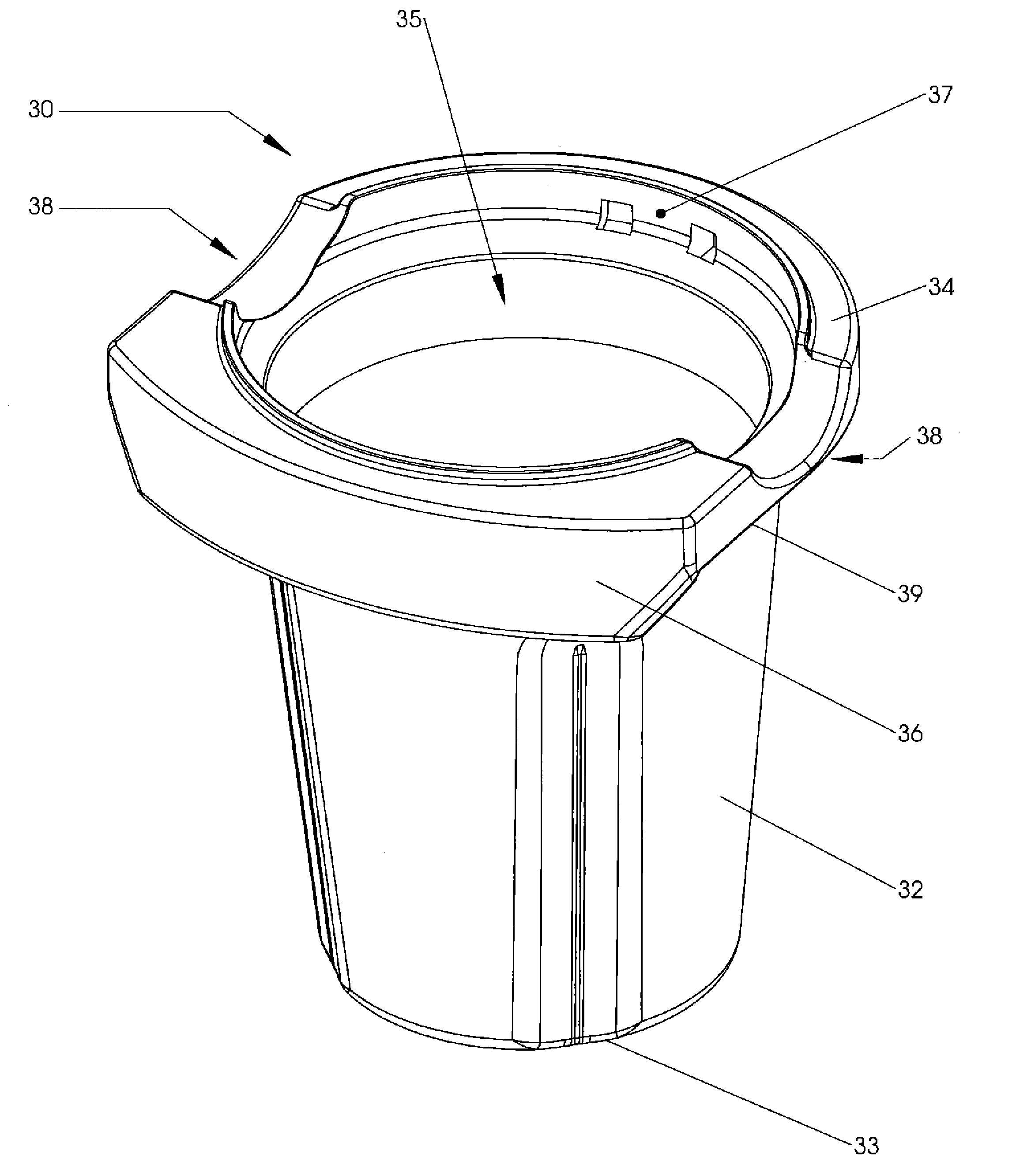 Removable cupholder for compact blender