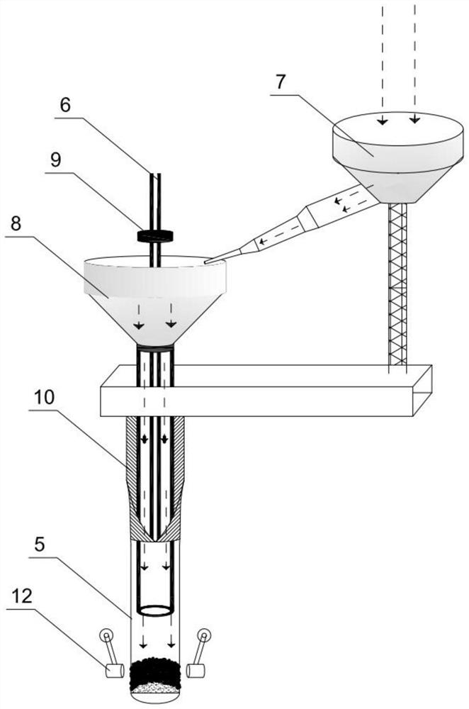 Magnesium oxide powder feeding hopper and copper pipe copper sheath magnesium oxide insulated cable filling method