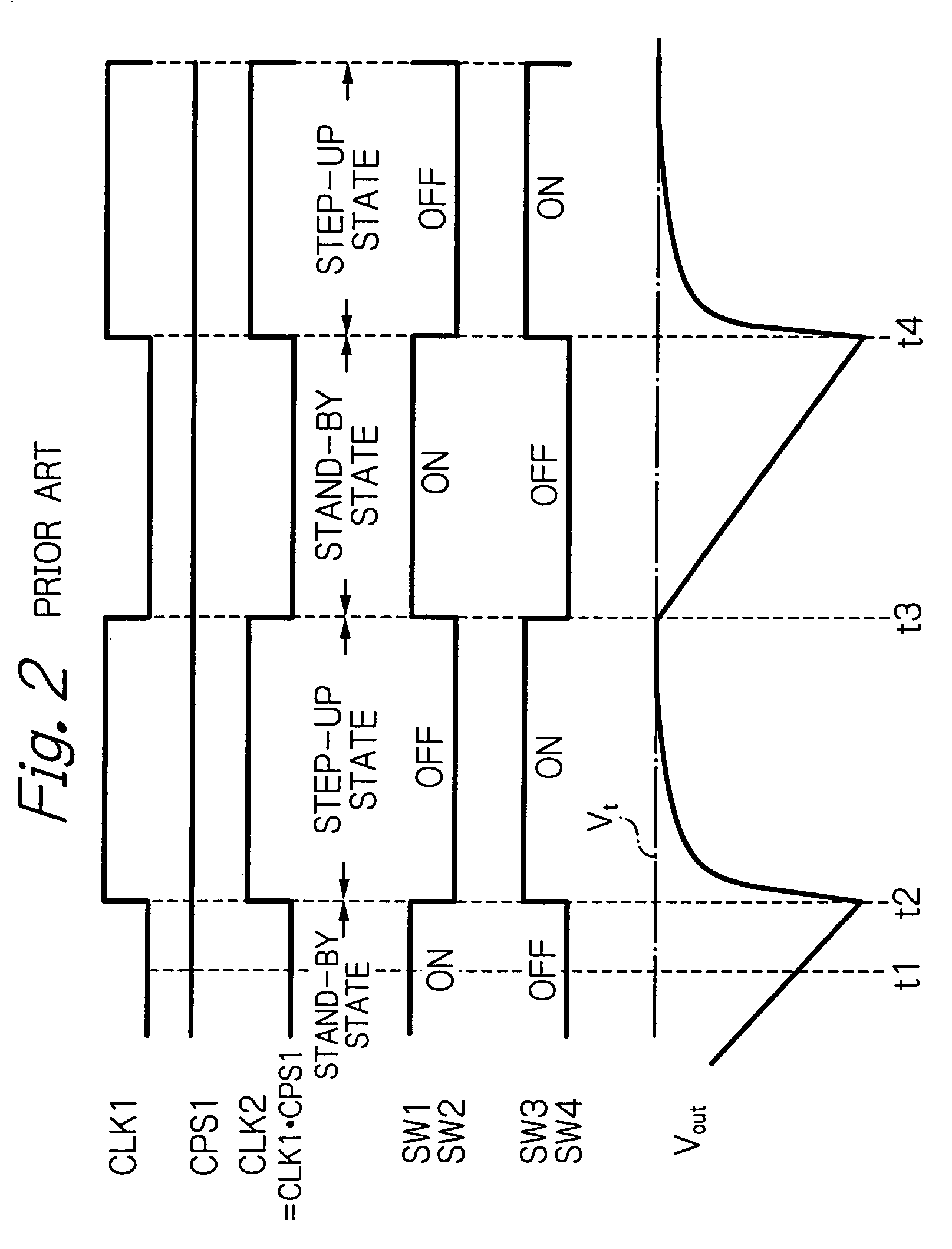 Power supply apparatus including charge-pump type step-up circuit having different discharging time constants