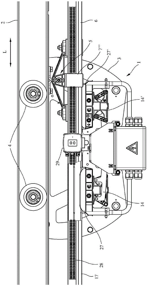 Conductor line, current collector, and conductor line system with a slotted waveguide for receiving an antenna