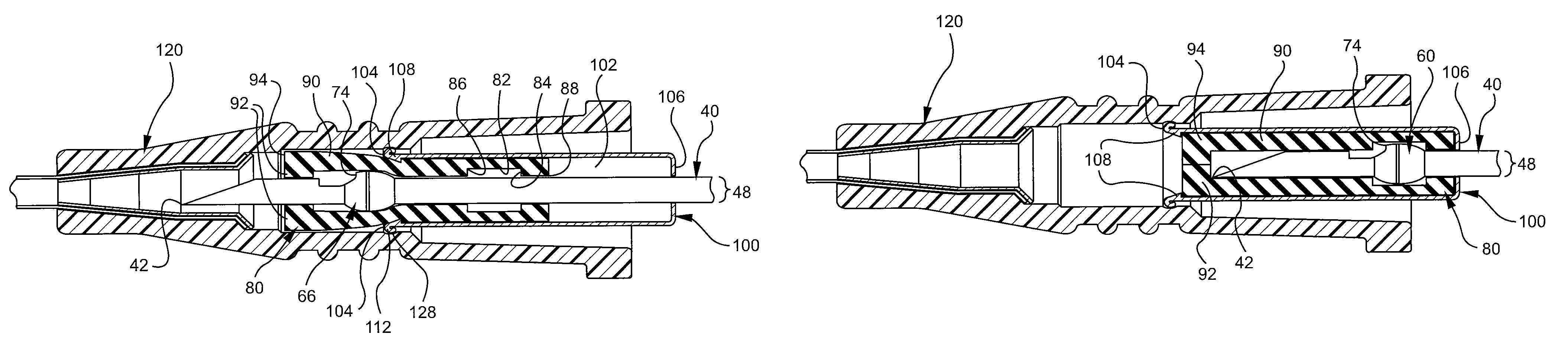 Bi-directional cannula feature capture mechanism